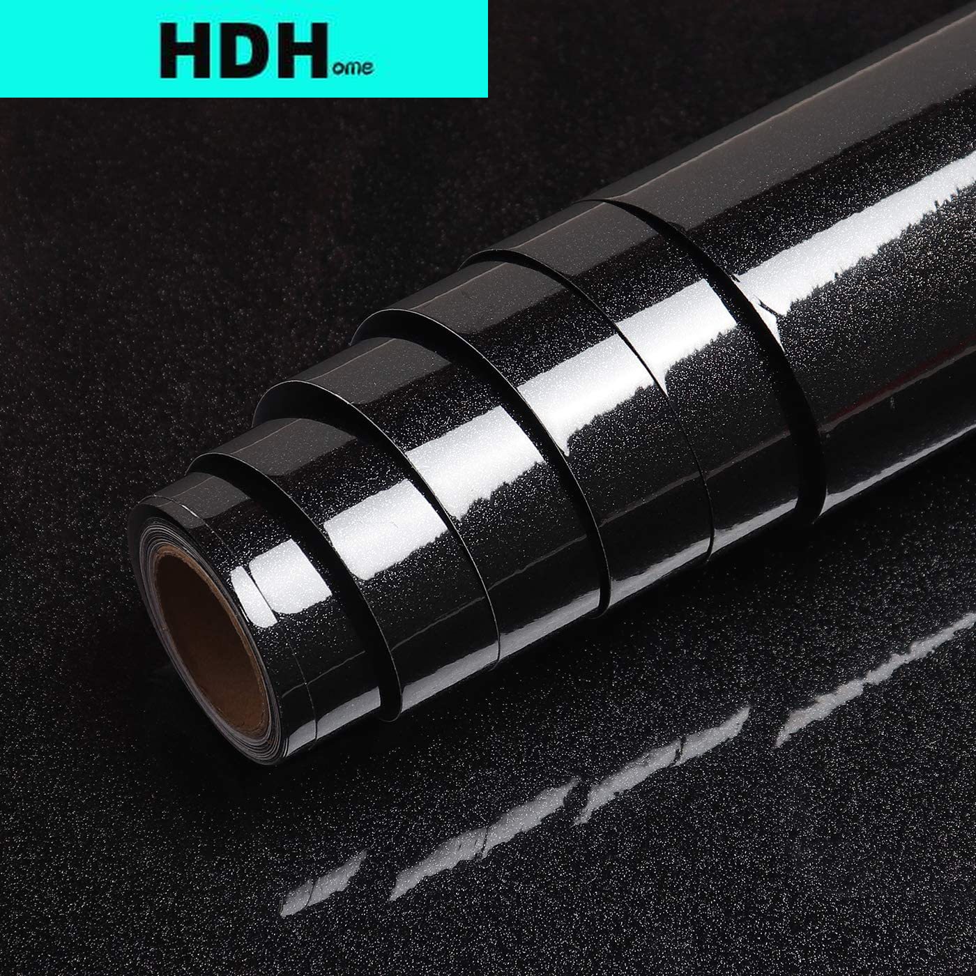 Glitter Vinyl Roll - Glitter Black Contact Paper for Countertops