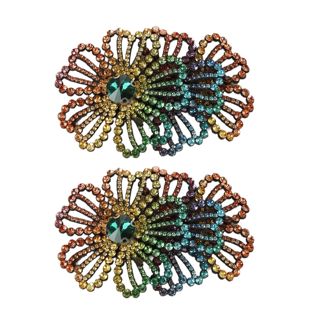 Craft Embellishments - 1Pairs 3D Rhinestone Flower Patches DIY