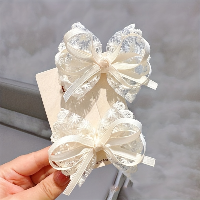 2Pcs Elegant Lace Bow Hairpins - огляд і ціна Lace Ribbon Trim