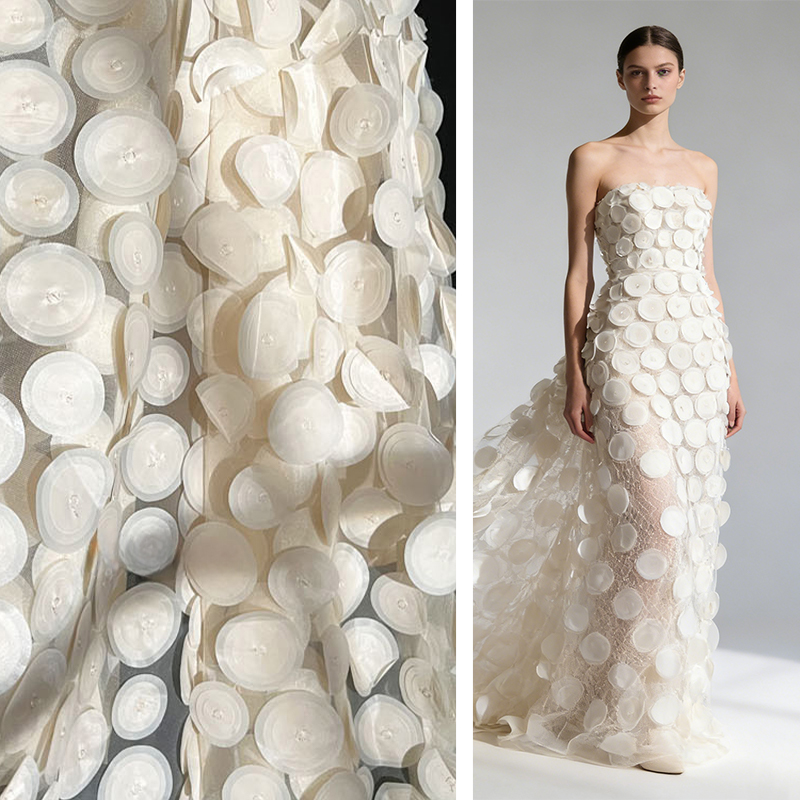 3D Multilayer Circular Cut Per - огляд і ціна Crystal Mesh Fabric