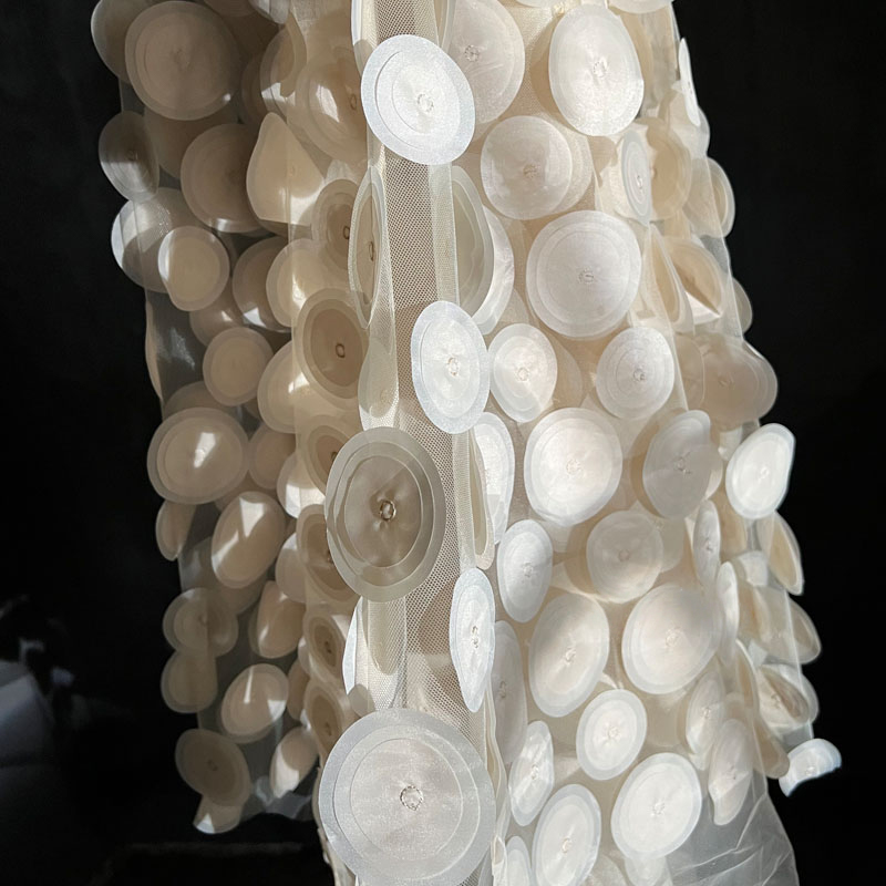 3D Multilayer Circular Cut Per - огляд і ціна Crystal Mesh Fabric