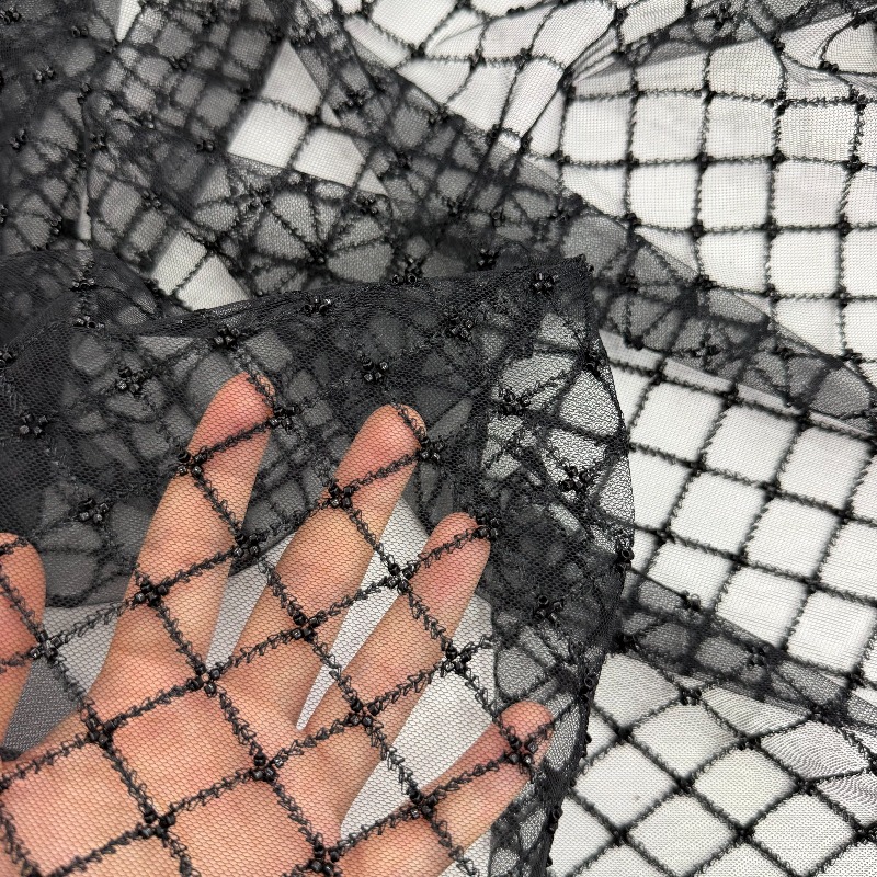 Ripstop Beaded Embroidery Sequ - огляд і ціна Crystal Mesh Fabric