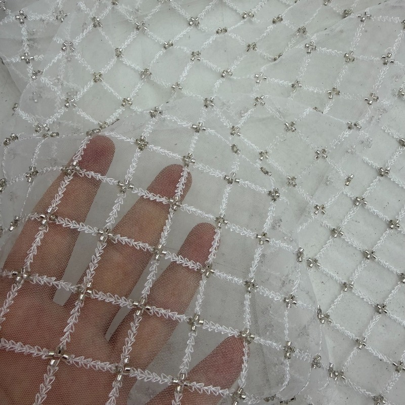 Ripstop Beaded Embroidery Sequ - огляд і ціна Crystal Mesh Fabric