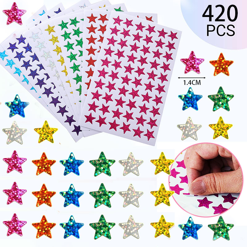 420Pcs Star Stickers Sparkly H - огляд і ціна Glitter Vinyl Roll