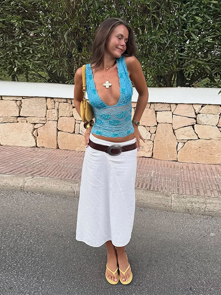 Sexy Sequined Vest Skirts Suit - огляд і ціна Elastic Lace Trim
