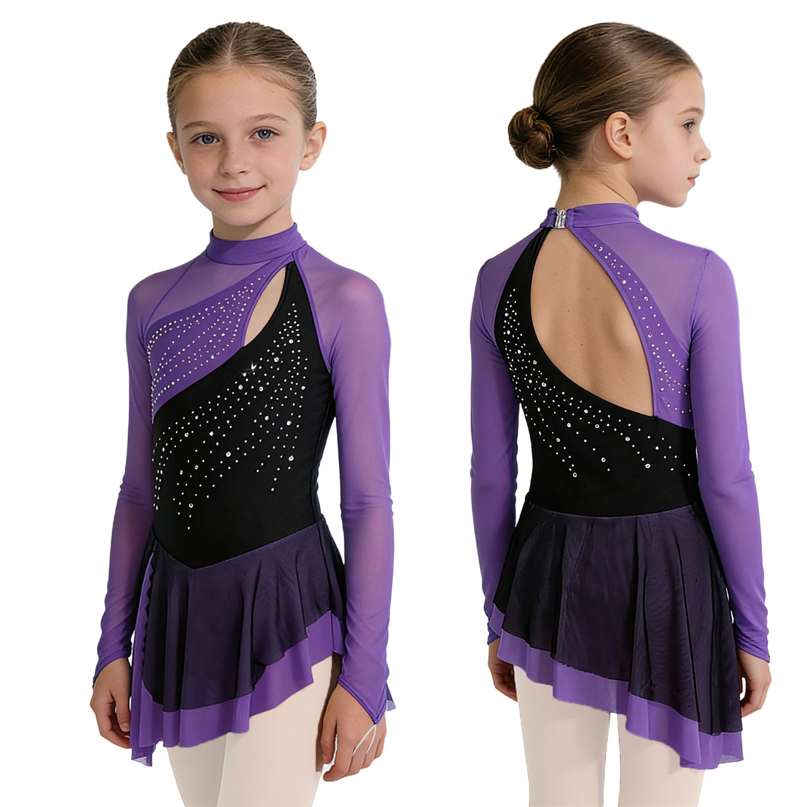 Kids Girls Gymnastics Tops Fig - огляд і ціна Rhinestone Banding Trim