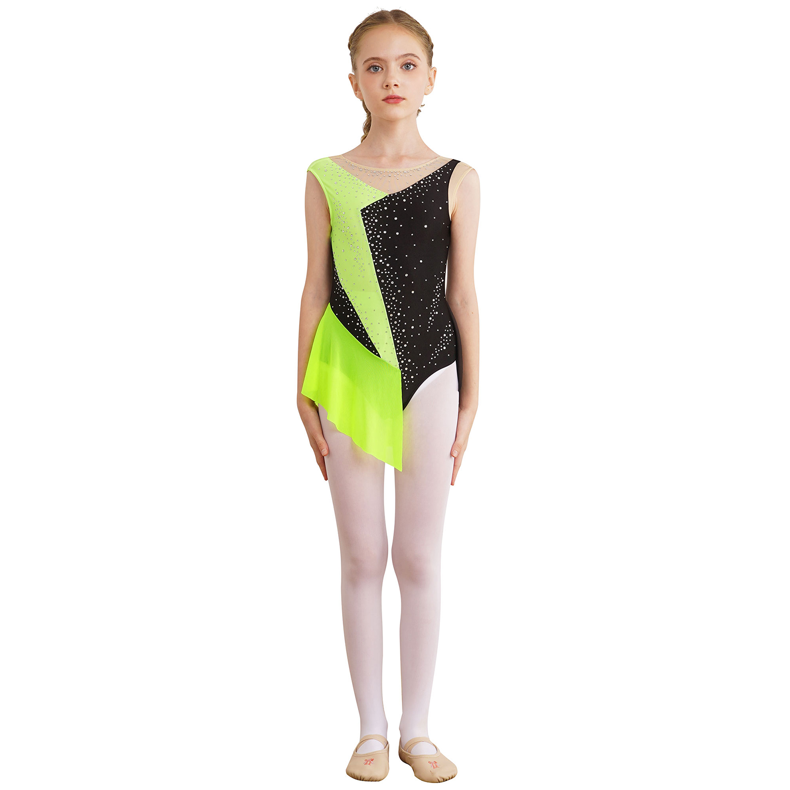 Kids Girls Gymnastics Tops Fig - огляд і ціна Rhinestone Banding Trim