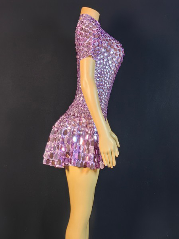 Lovely Sequins Mini Dress Sexy - огляд і ціна Rhinestone Banding Trim