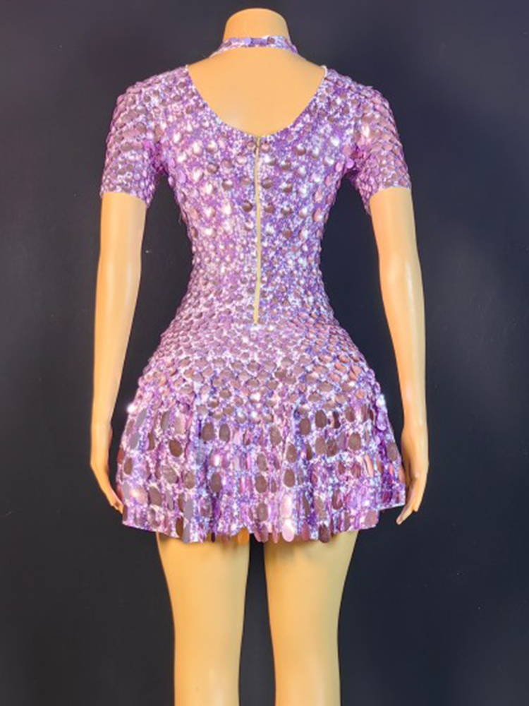 Lovely Sequins Mini Dress Sexy - огляд і ціна Rhinestone Banding Trim