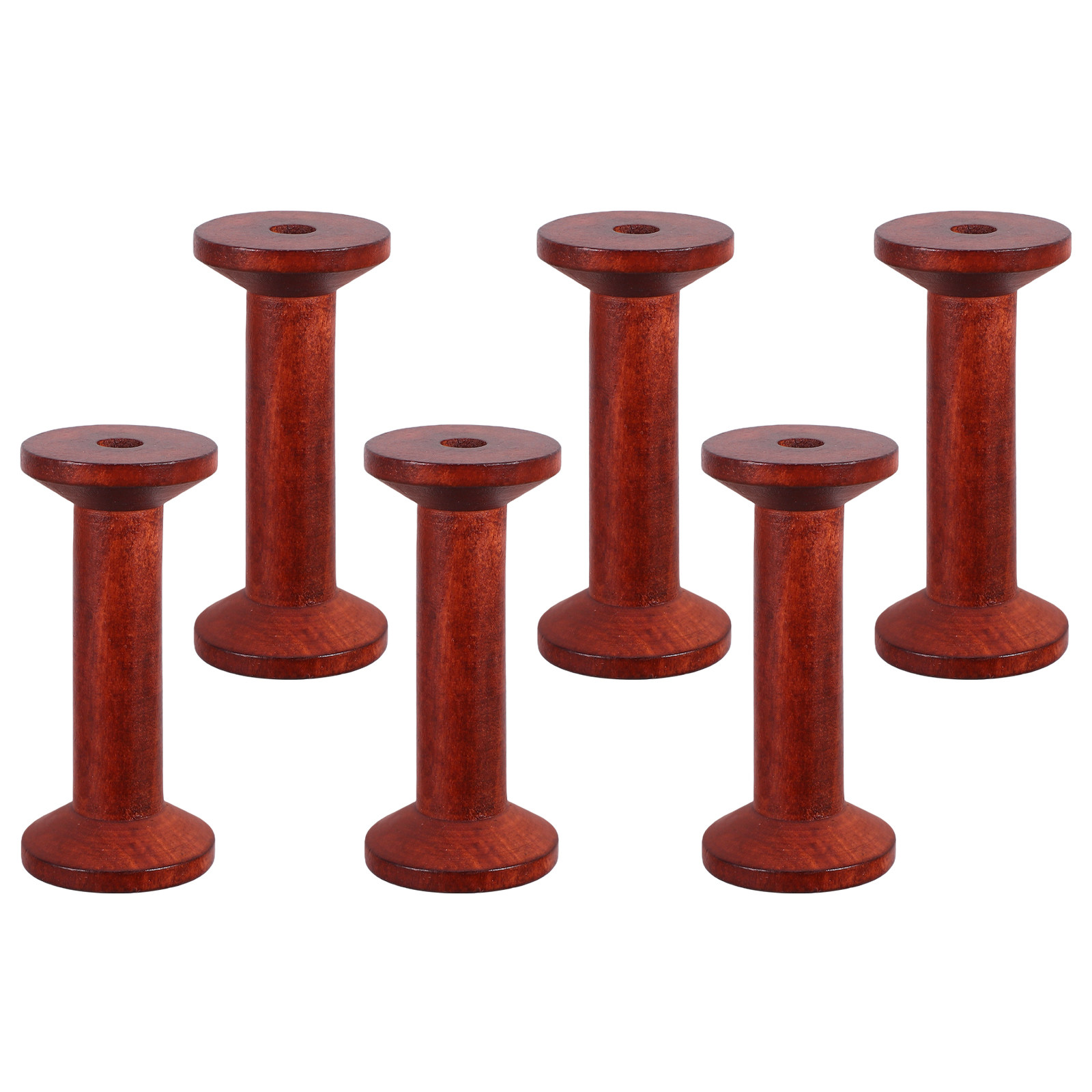 6Pcs Smooth Wood Thread Spools - огляд і ціна Embroidery Craft