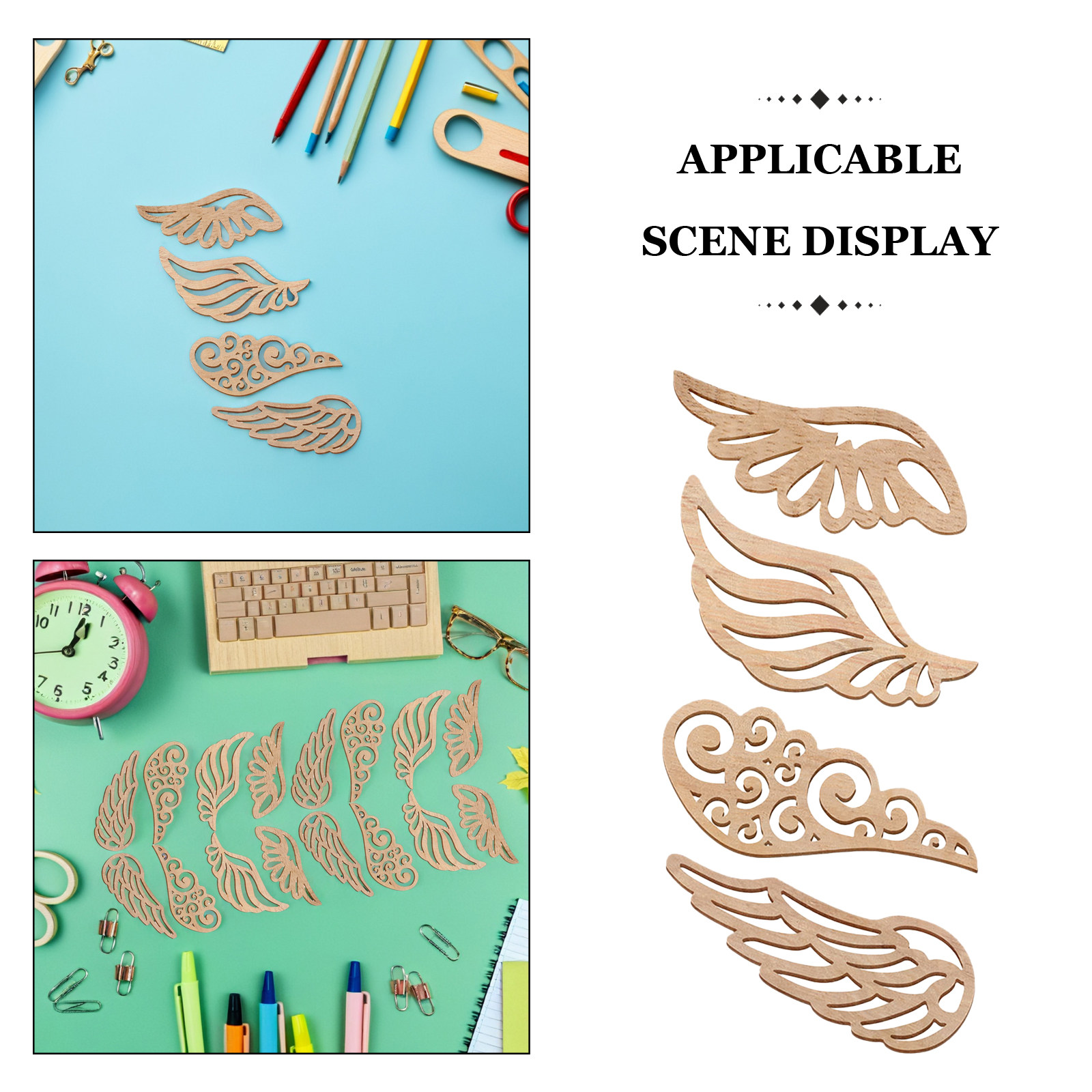 40Pcs Wood Wings Cutouts Unpai - огляд і ціна Christmas Craft Embellishment