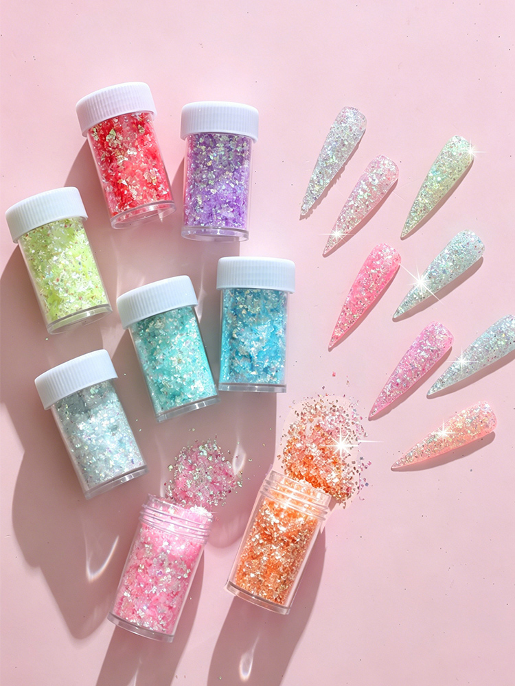 8 Colors Holographic Nail Flak - огляд і ціна Glitter Vinyl Roll