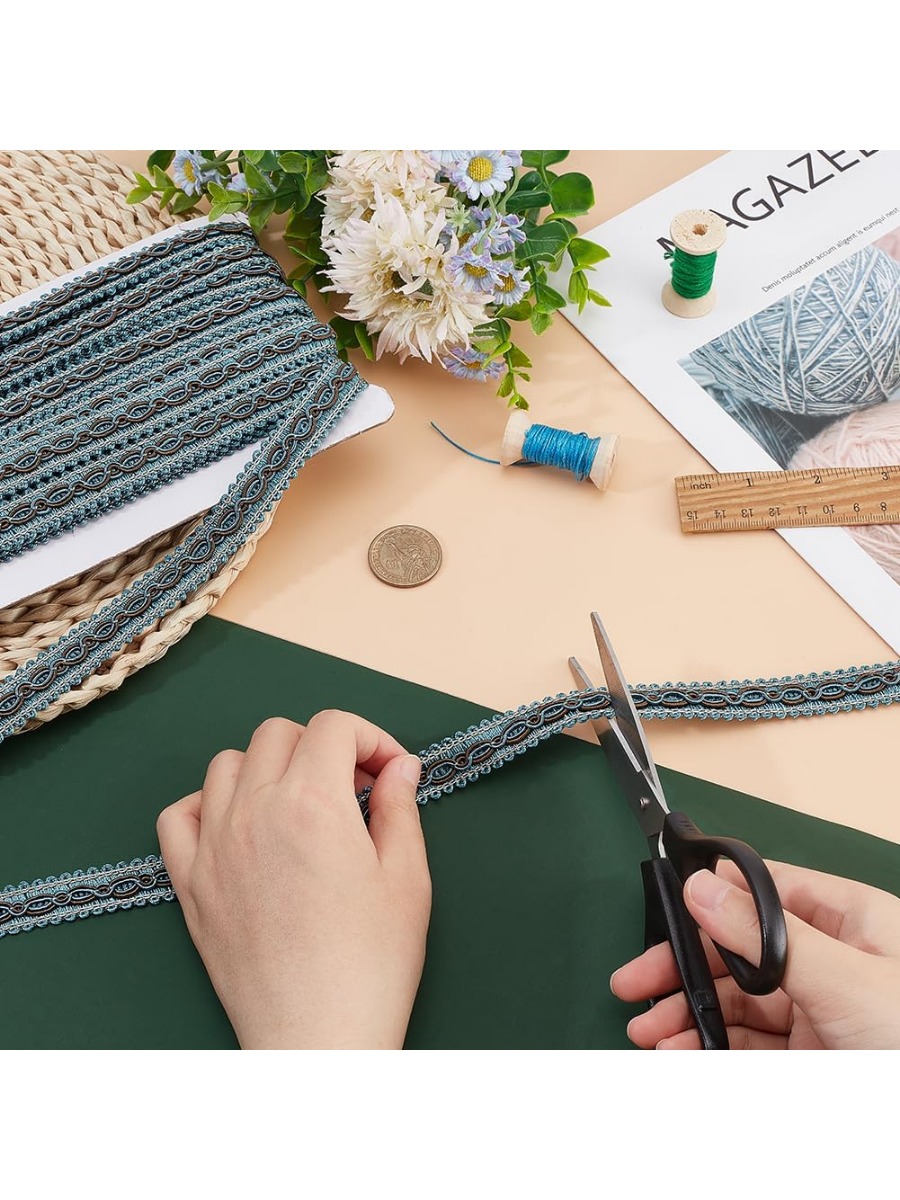 32 Yards Blue Braid Tirm for S - огляд і ціна Fringe Ribbon Sewing