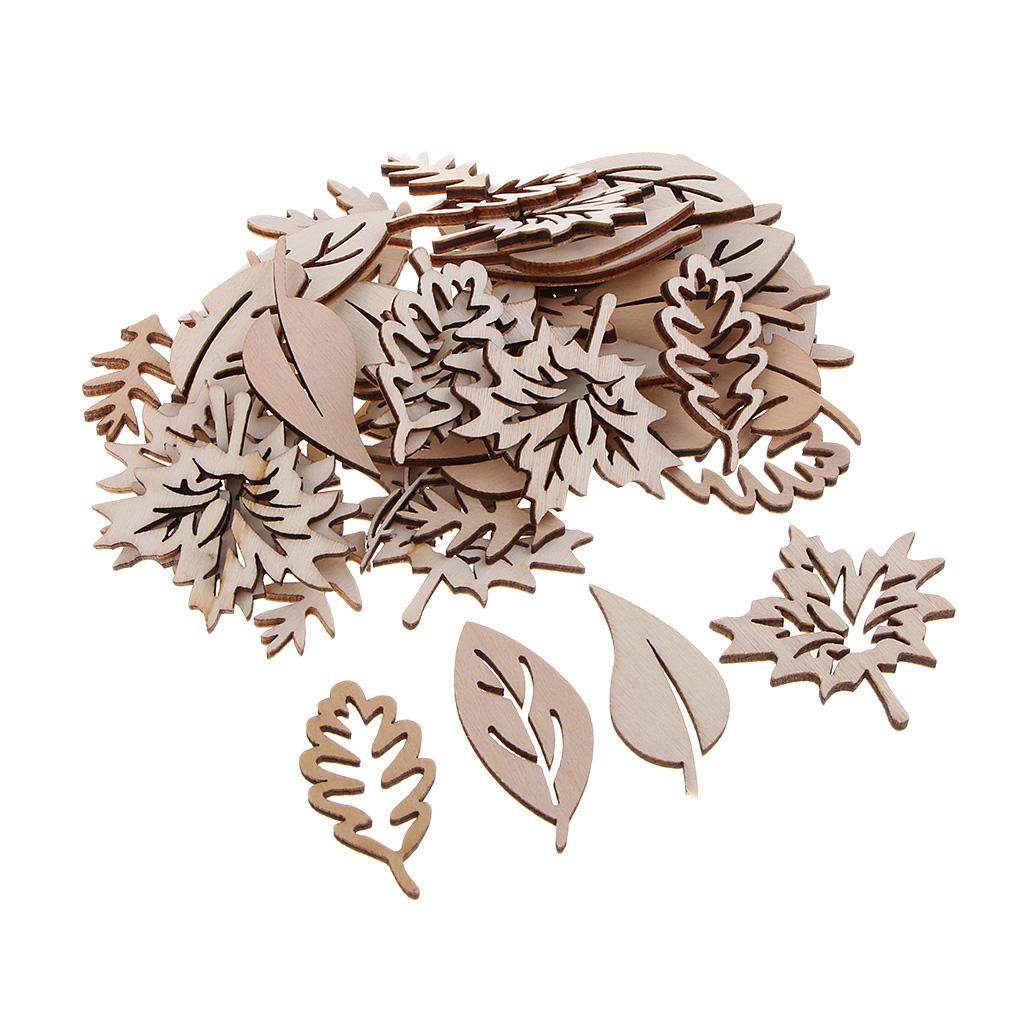 50 Pieces Wooden Leaves Embell - огляд і ціна Christmas Craft Embellishment
