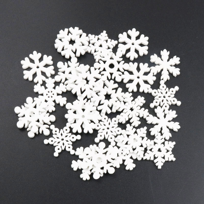 20Pcs Wooden Christmas Snowfla - огляд і ціна Christmas Craft Embellishment
