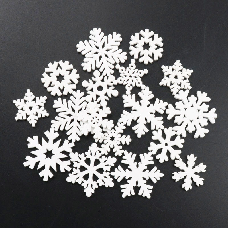 20Pcs Wooden Christmas Snowfla - огляд і ціна Christmas Craft Embellishment