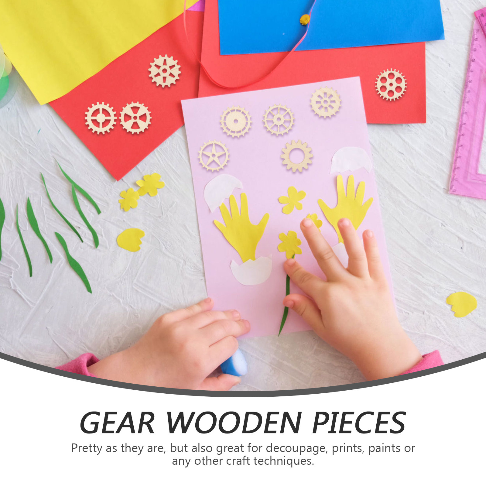 100Pcs Wooden Gear Pieces 25Mm - огляд і ціна Craft Embellishments