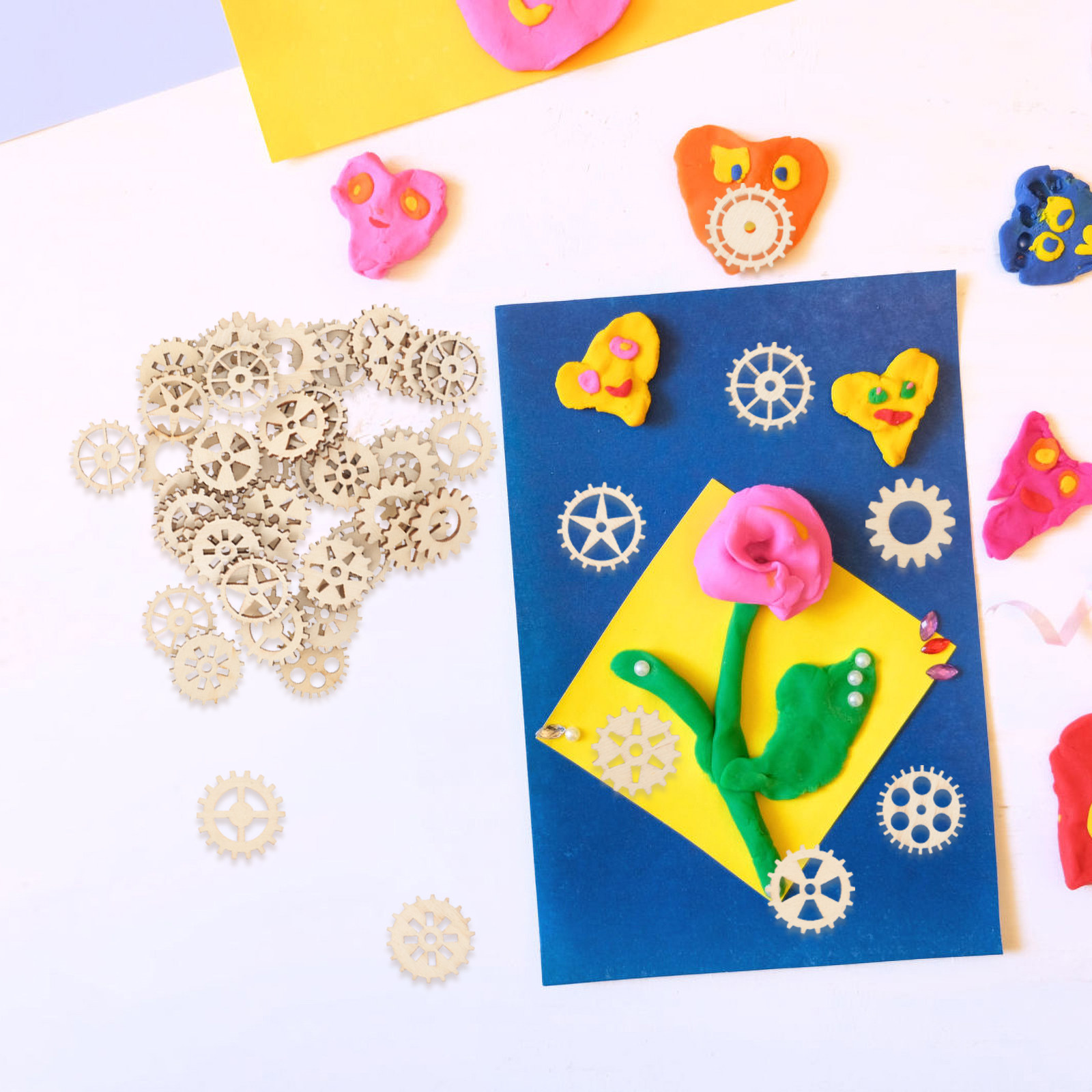 100Pcs Wooden Gear Pieces 25Mm - огляд і ціна Craft Embellishments
