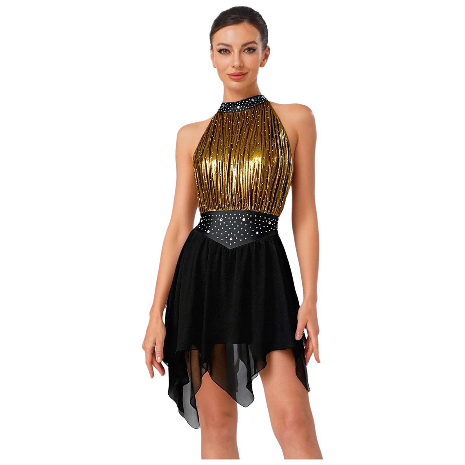 Women Sleeveless Shiny Rhinest - огляд і ціна Rhinestone Banding Trim