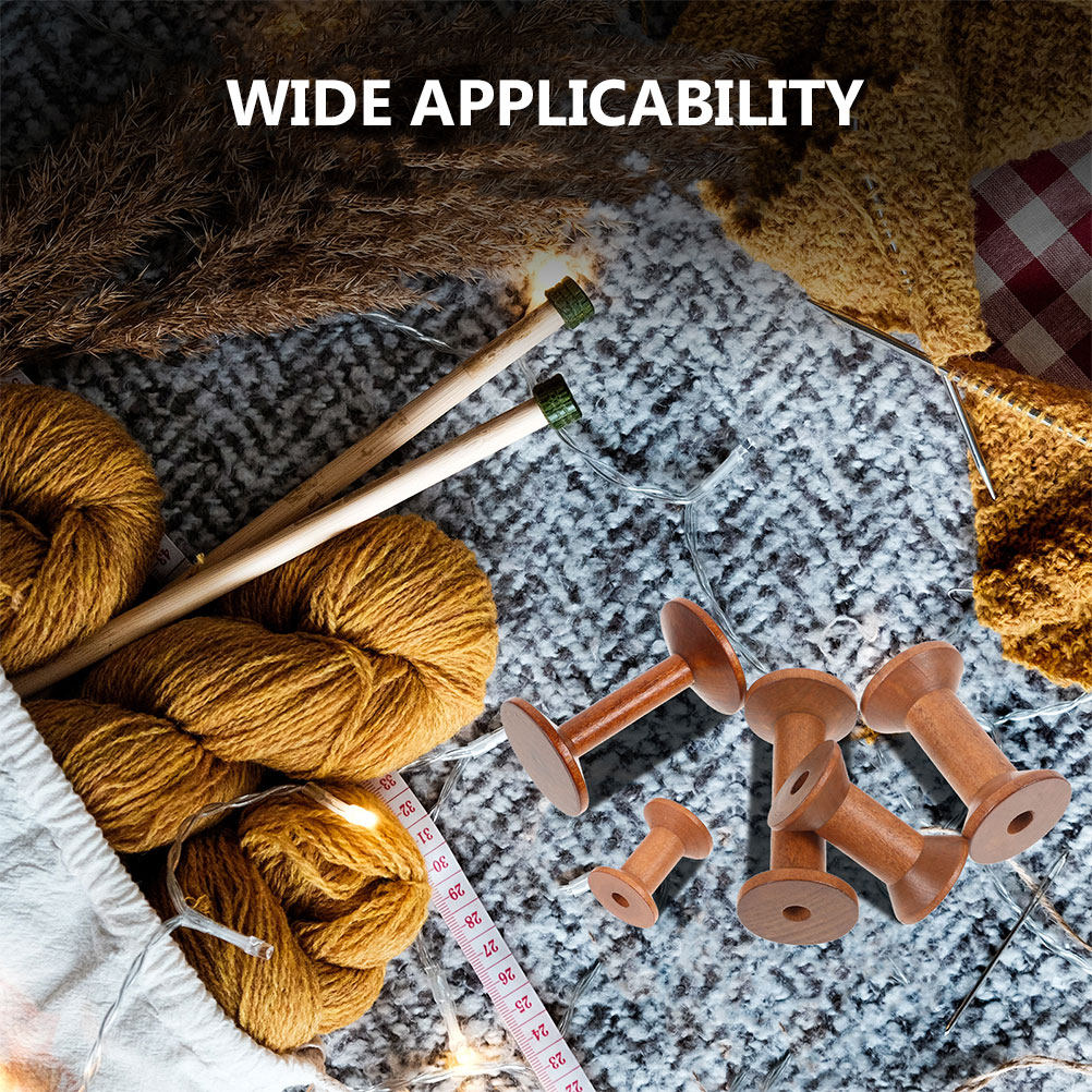 7Pcs Wooden Bobbins Set Space  - огляд і ціна Embroidery Craft