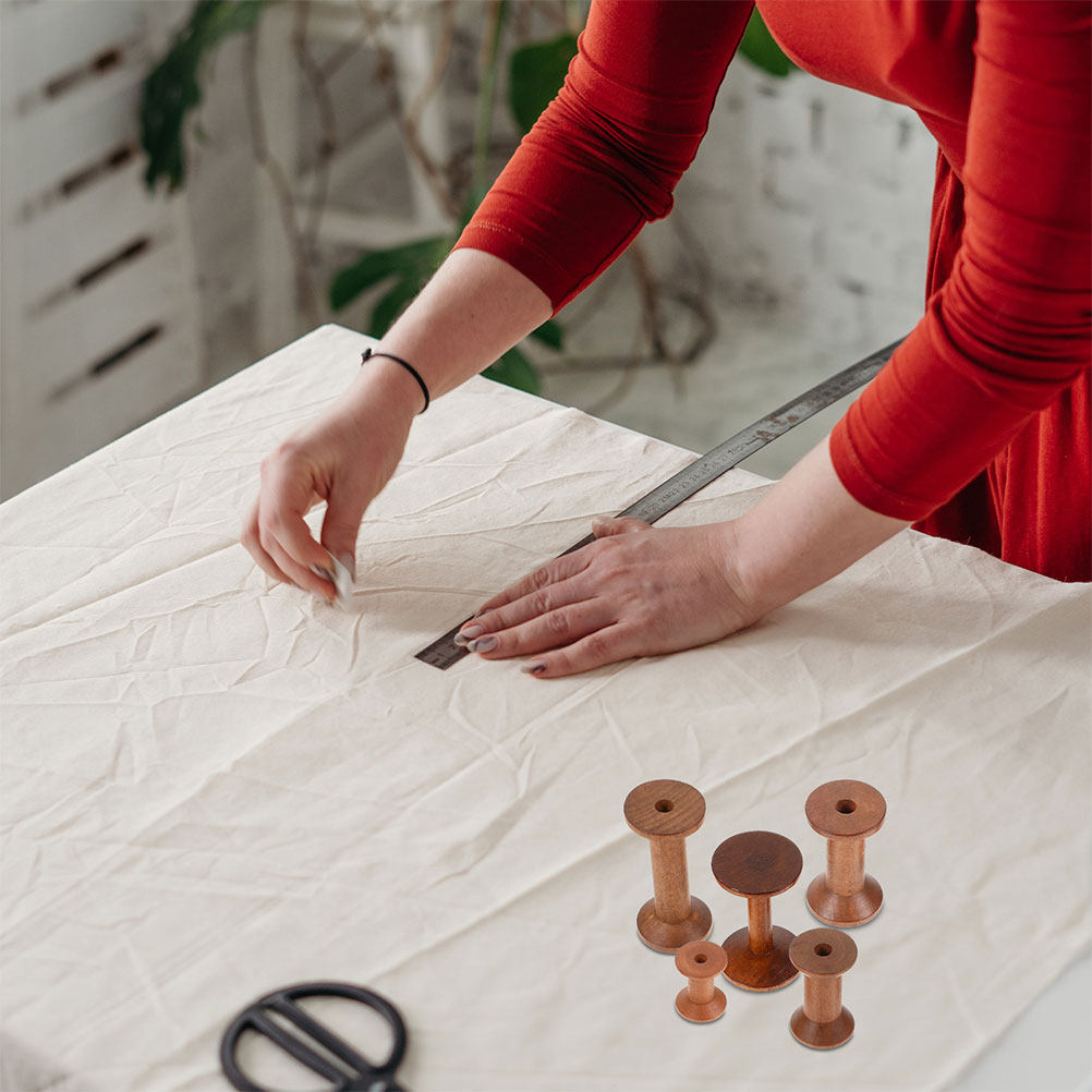 7Pcs Wooden Bobbins Set Space  - огляд і ціна Embroidery Craft