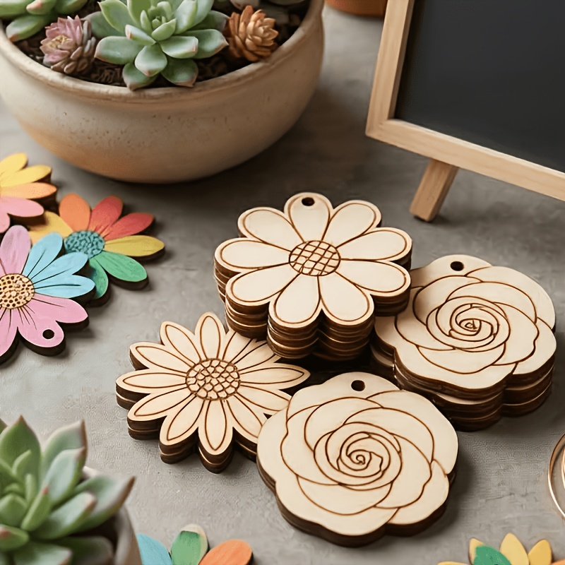 50Pcs/set 35mm Mixed Flower Wo - огляд і ціна Easter Craft Embellishment Set
