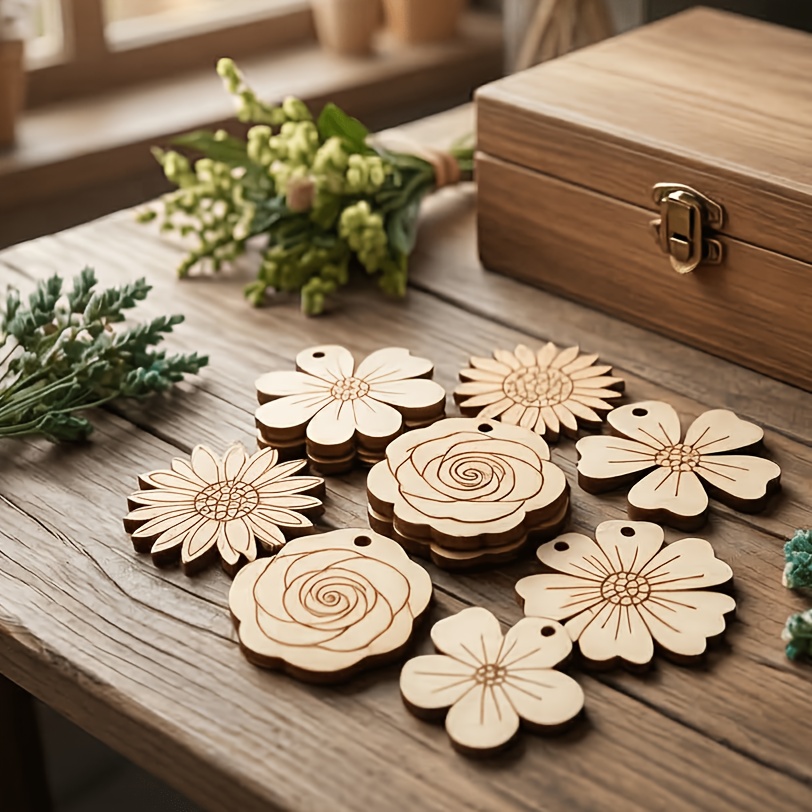 50Pcs/set 35mm Mixed Flower Wo - огляд і ціна Easter Craft Embellishment Set