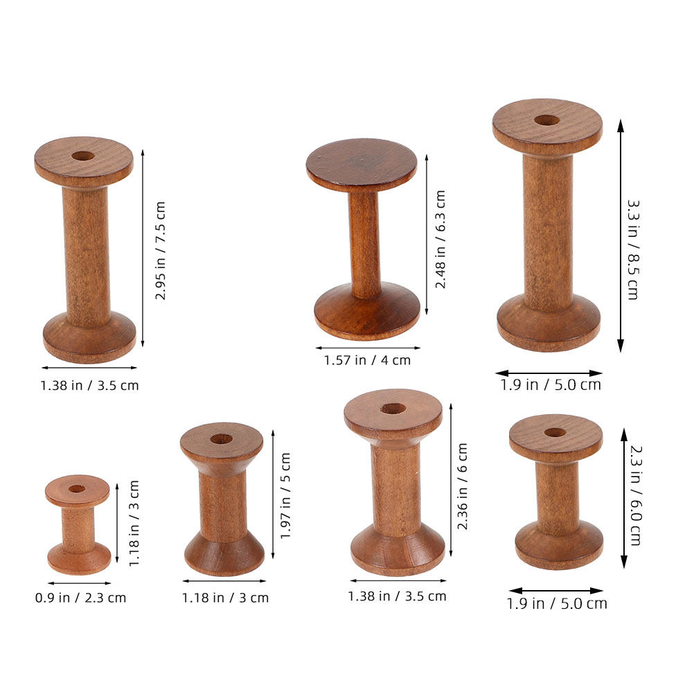 7Pcs Wooden Thread Spools Vint - огляд і ціна Embroidery Craft