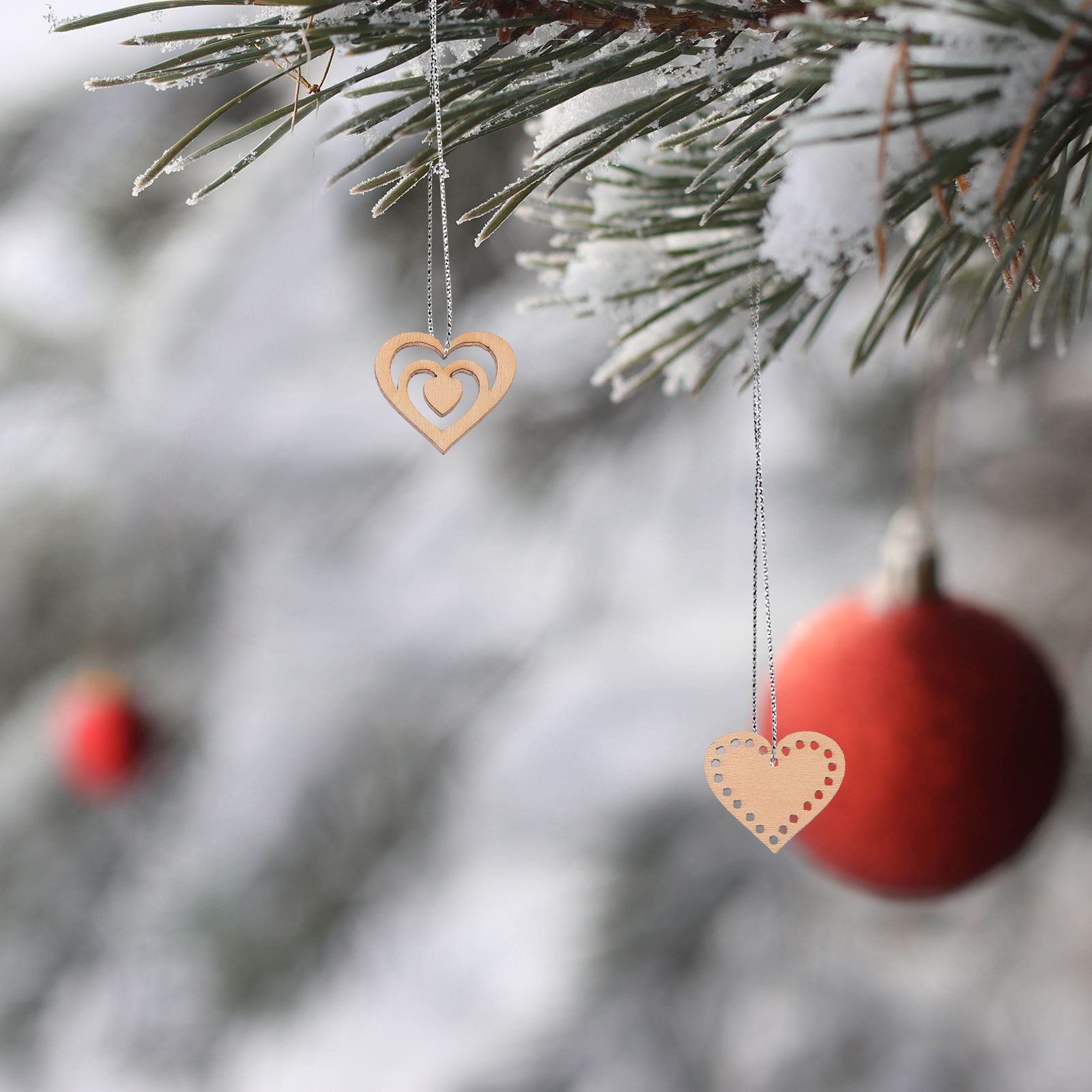 1Set Wooden Heart Slices Hangi - огляд і ціна Christmas Craft Embellishment