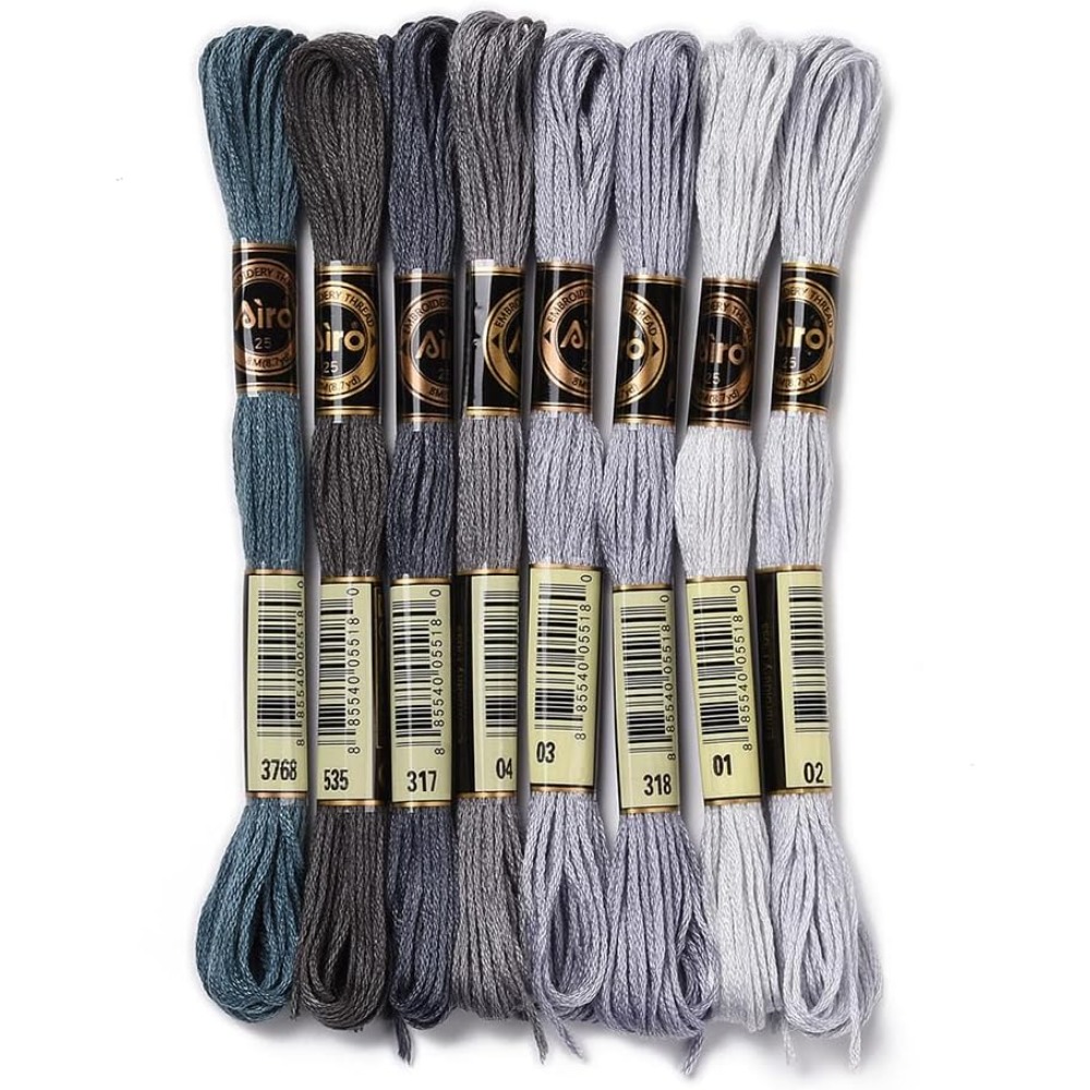 8 Skeins 70 Yards Grey Friends - огляд і ціна Embroidery Embellishments