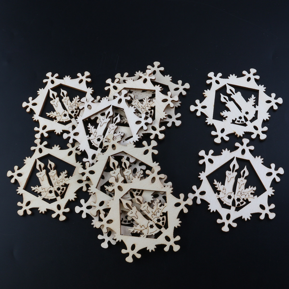 10Pcs Snowflake Pendant Christ - огляд і ціна Christmas Craft Embellishment