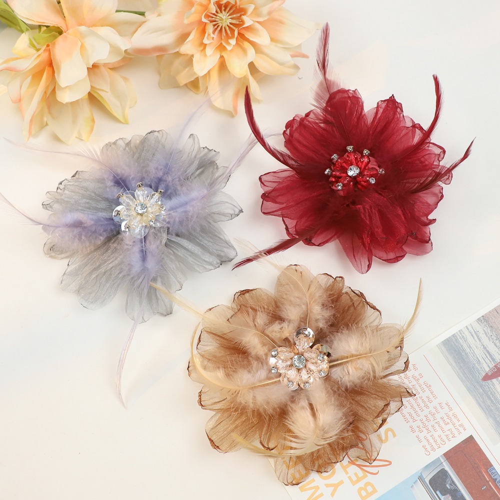 Handmade Mesh Feather Flower B - огляд і ціна Crystal Mesh Fabric