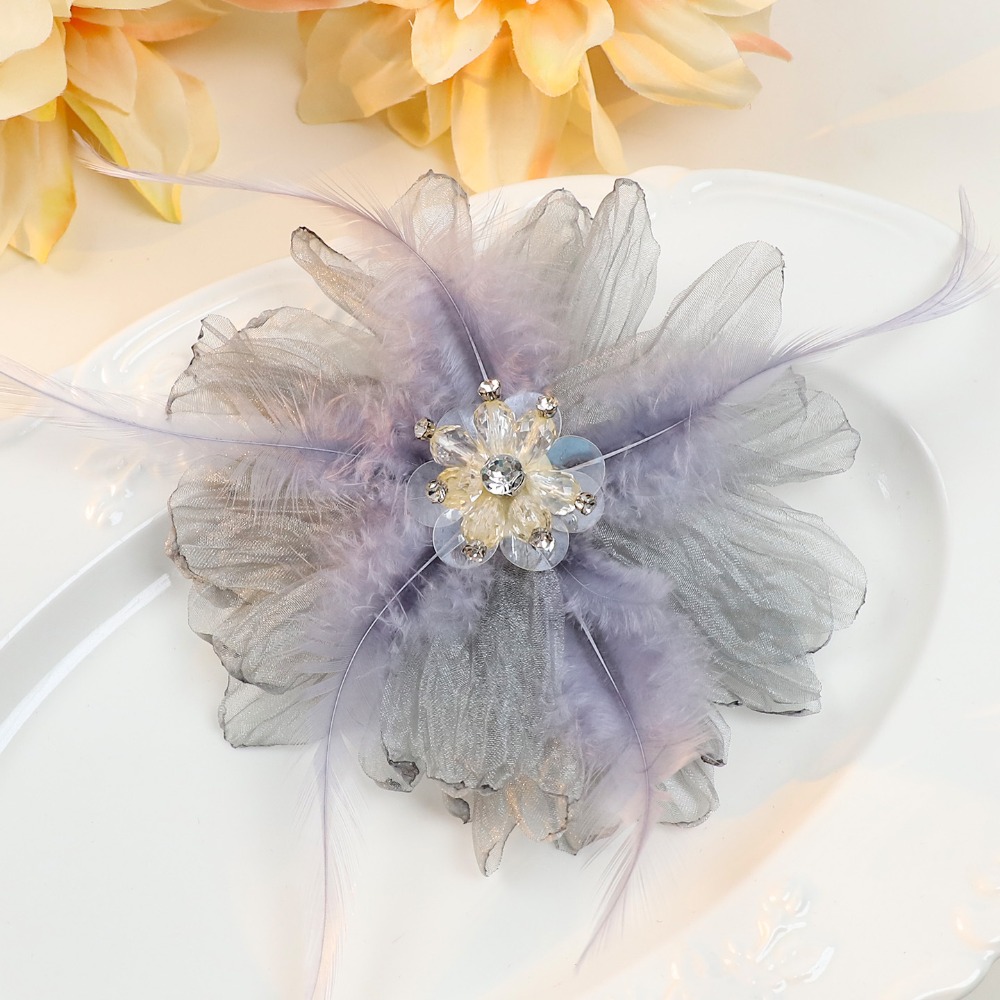Handmade Mesh Feather Flower B - огляд і ціна Crystal Mesh Fabric