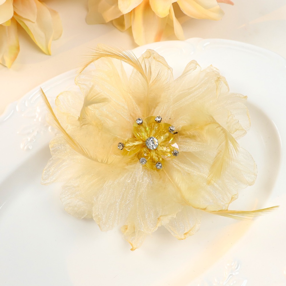 Handmade Mesh Feather Flower B - огляд і ціна Crystal Mesh Fabric
