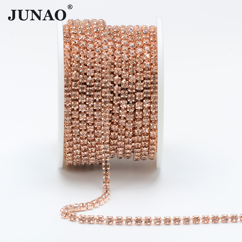 JUNAO 10 Yard SS6 SS8 SS12 Sew - огляд і ціна Rhinestone Banding Trim