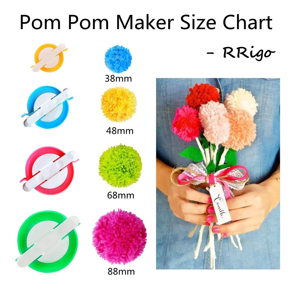 4-Size Pom Pom Maker Kit with  - огляд і ціна Pom Pom Maker Tool