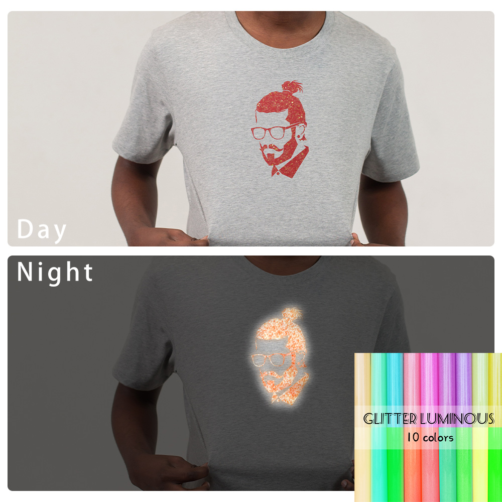 Heat Transfer Vinyl Glow In Th - огляд і ціна Glitter Vinyl Roll