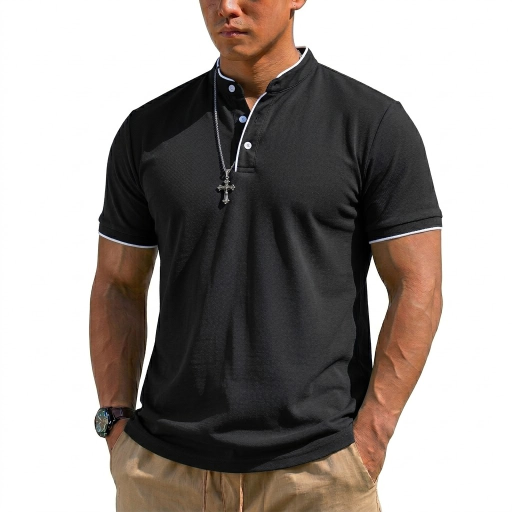 Summer Short Sleeve Henley Shi - огляд і ціна Embellish Knit
