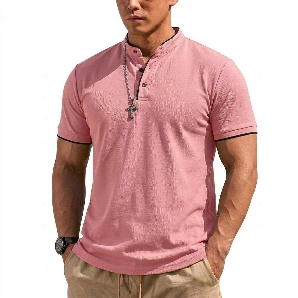 Summer Short Sleeve Henley Shi - огляд і ціна Embellish Knit