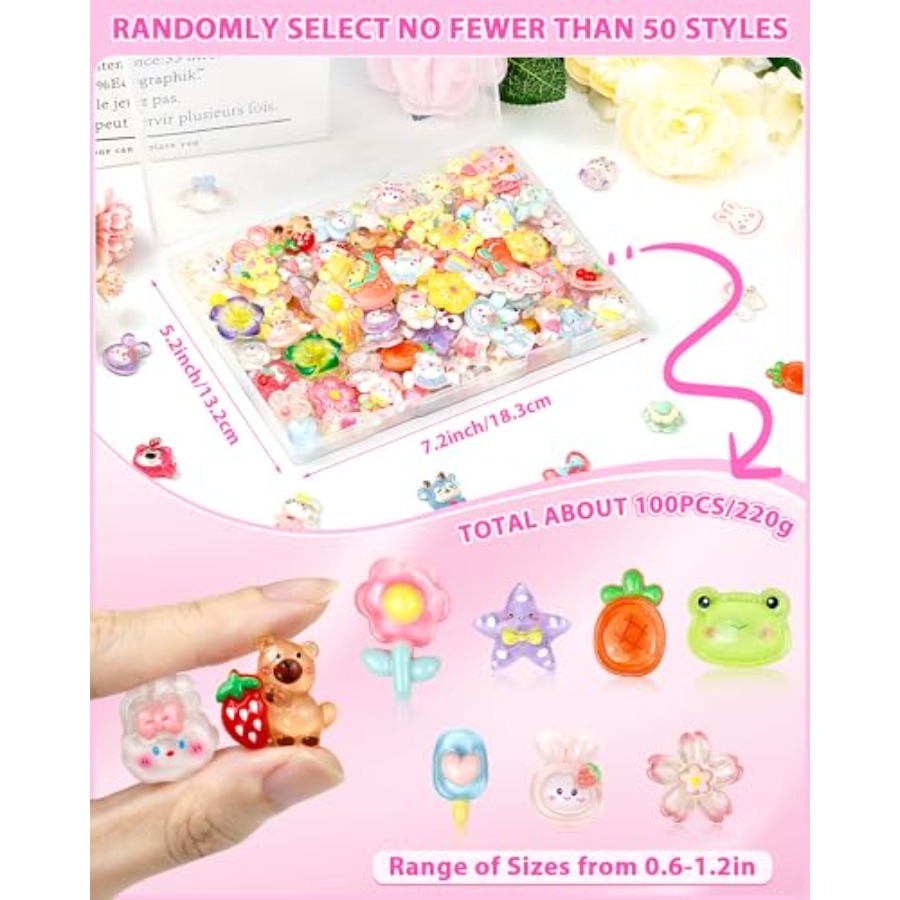 100PCS Cute Slime Charms Bulk  - огляд і ціна Easter Craft Embellishment Set