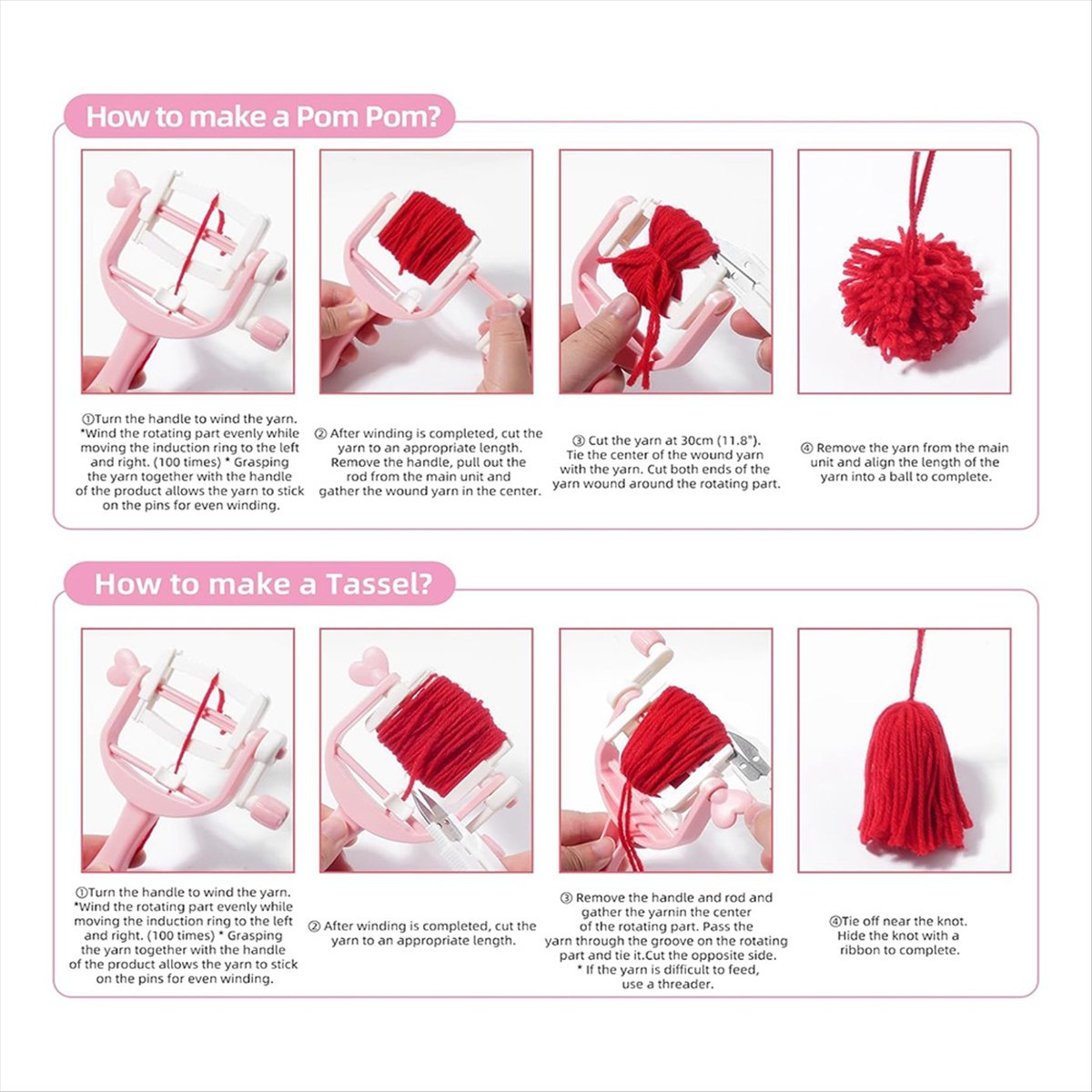 KSOL Pom Makers Set Tool Winde - огляд і ціна Pom Pom Maker Tool